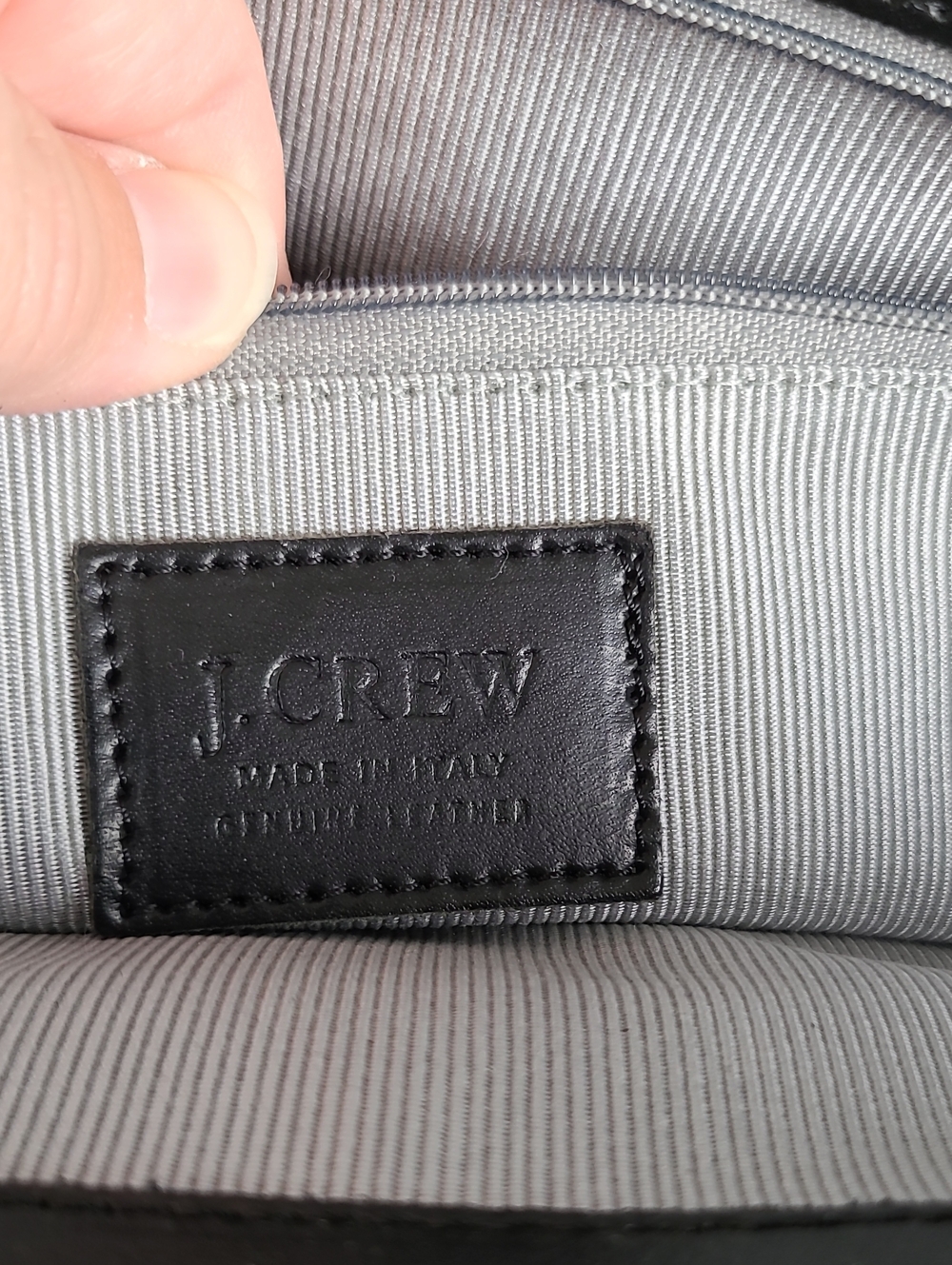 J.Crew Classic Black Leather Tote Bag Purse 3 Compartment Shoulder Strap Carry - Picture 12 of 16